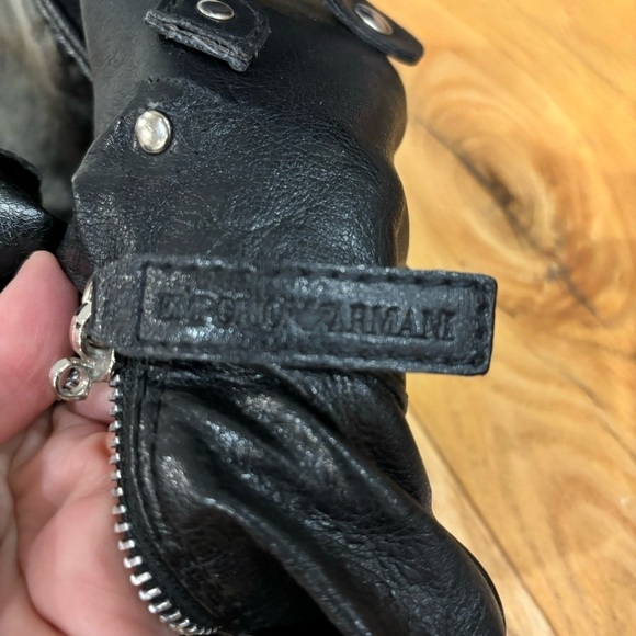 Emporio Armani Black Leather Bowler Tote - Picture 6 of 9